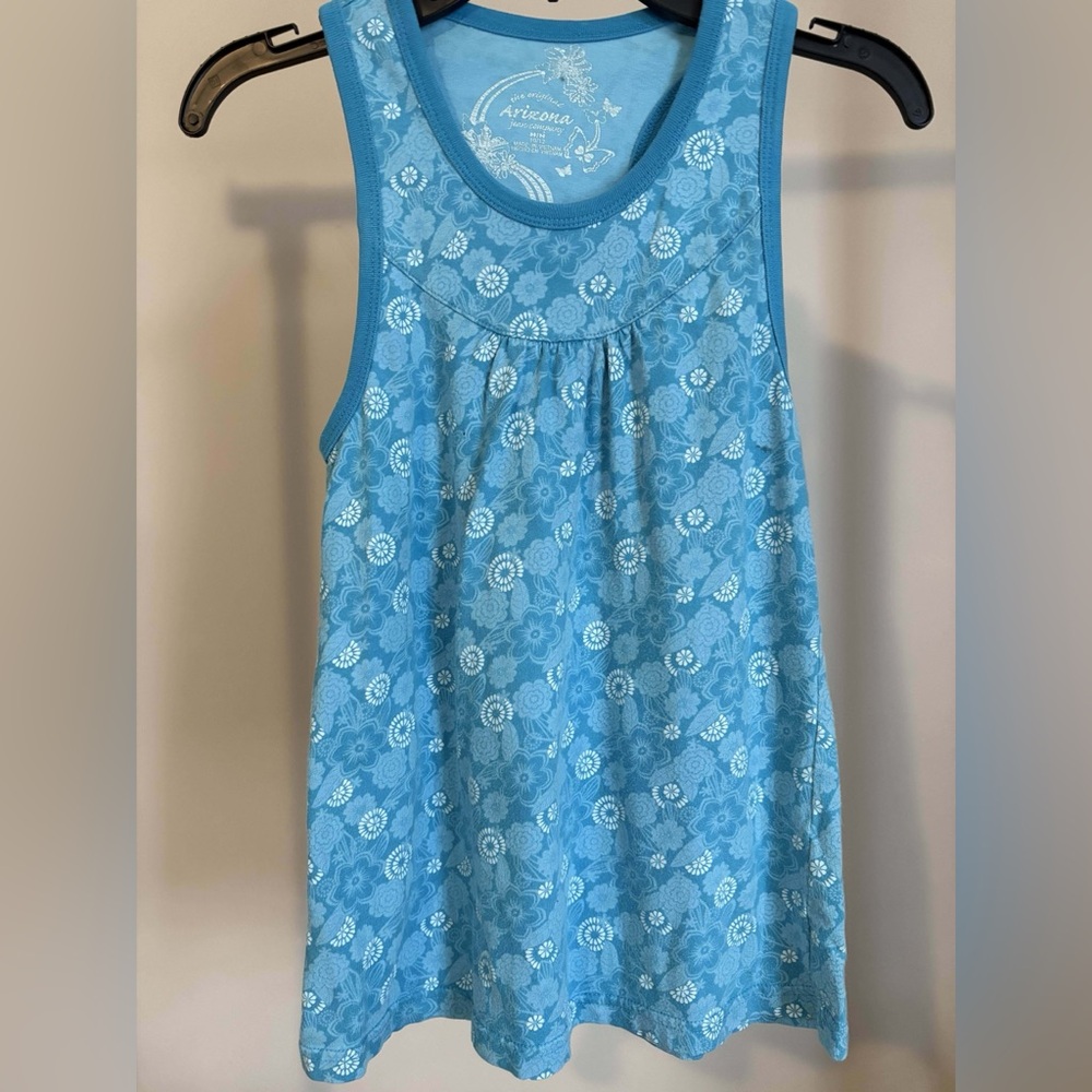 Arizona Jean Company Light Blue Floral Tank Top